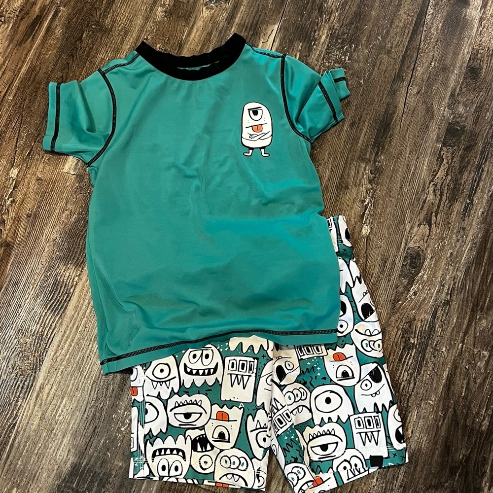 Boys sun shirt and swim trunks